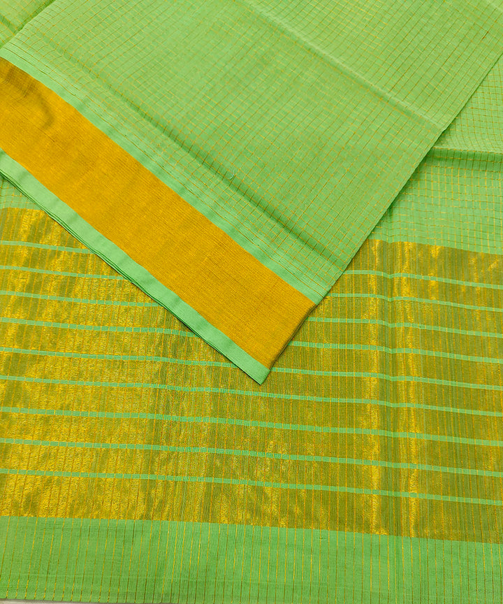 Light green with zari pallu cotton venkatagiri handwoven saree