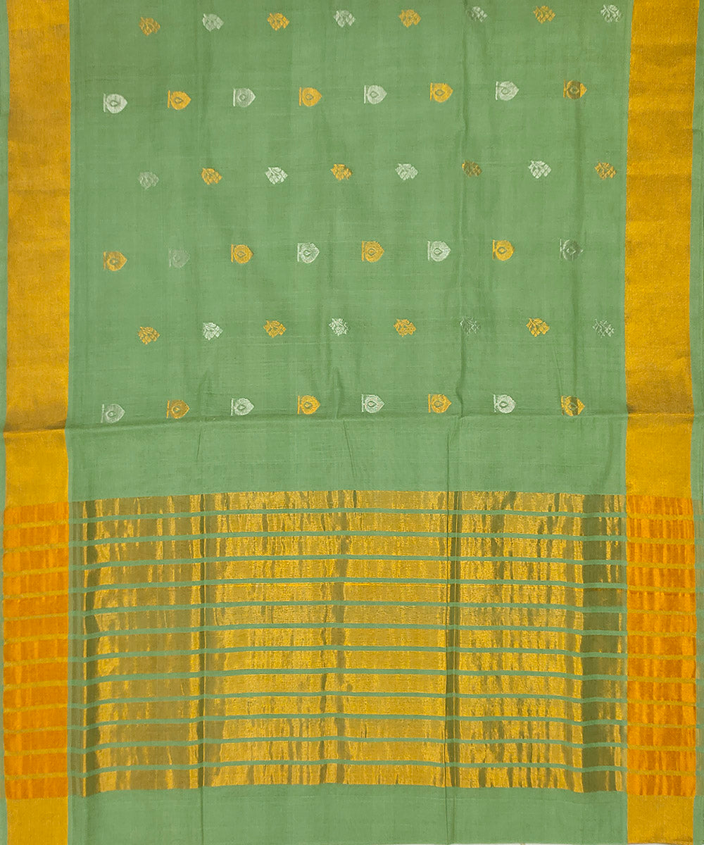 Light green cotton venkatagiri handwoven saree