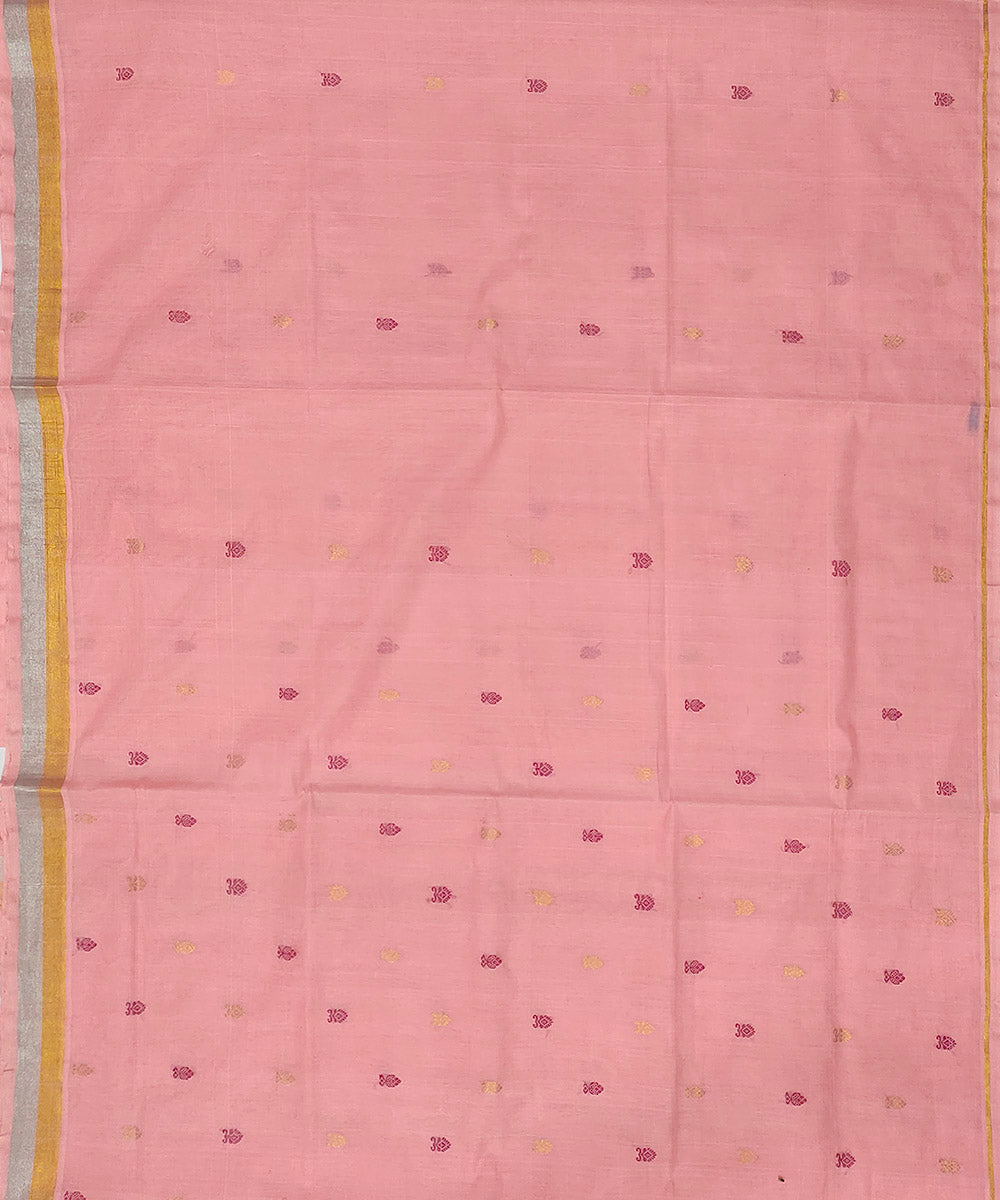 Pink cotton venkatagiri handwoven saree