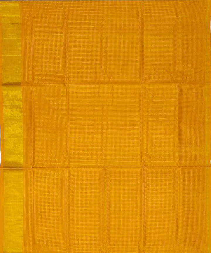 Mustard cotton venkatagiri handwoven saree