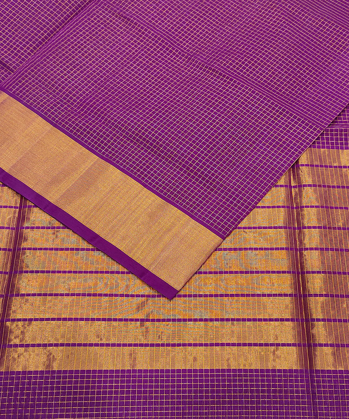Purple cotton venkatagiri handwoven saree