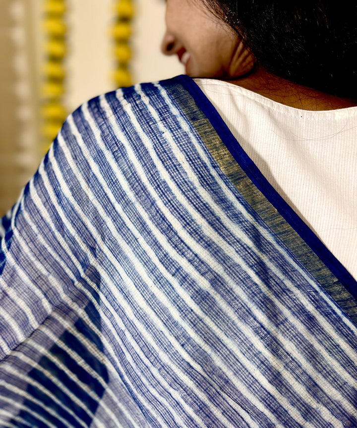 Indigo hand block printed kota doriya dupatta