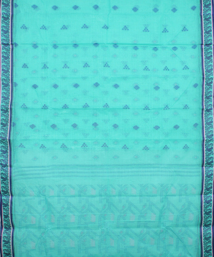 Sky blue cotton handloom bengal tangail saree