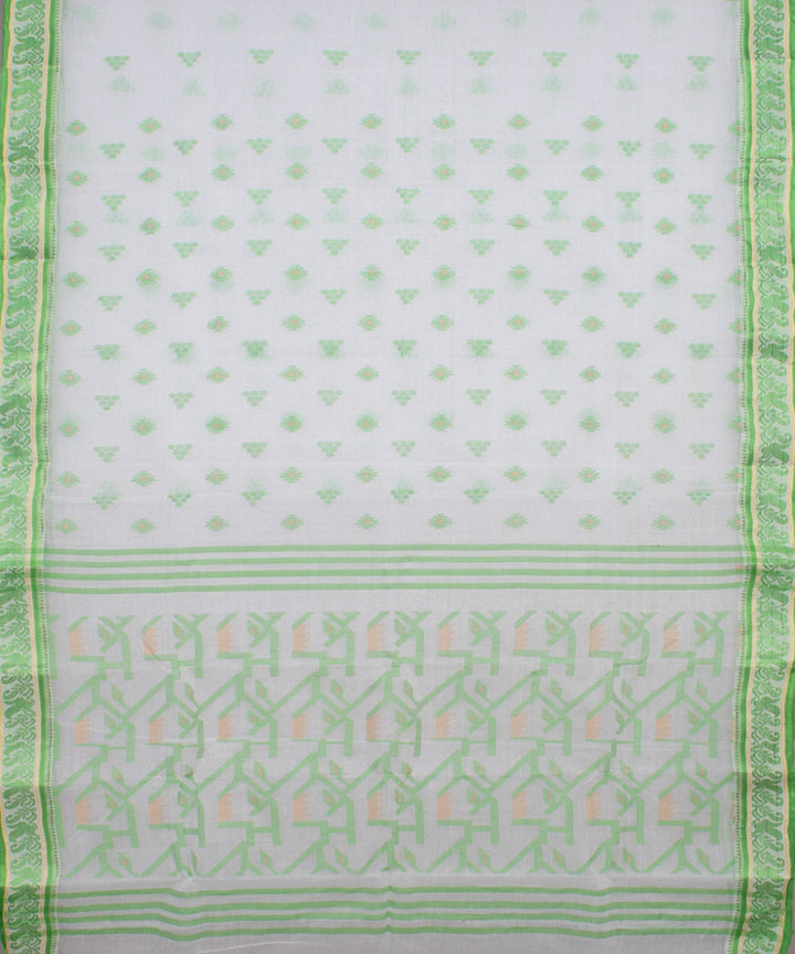 White green cotton handloom bengal tangail saree