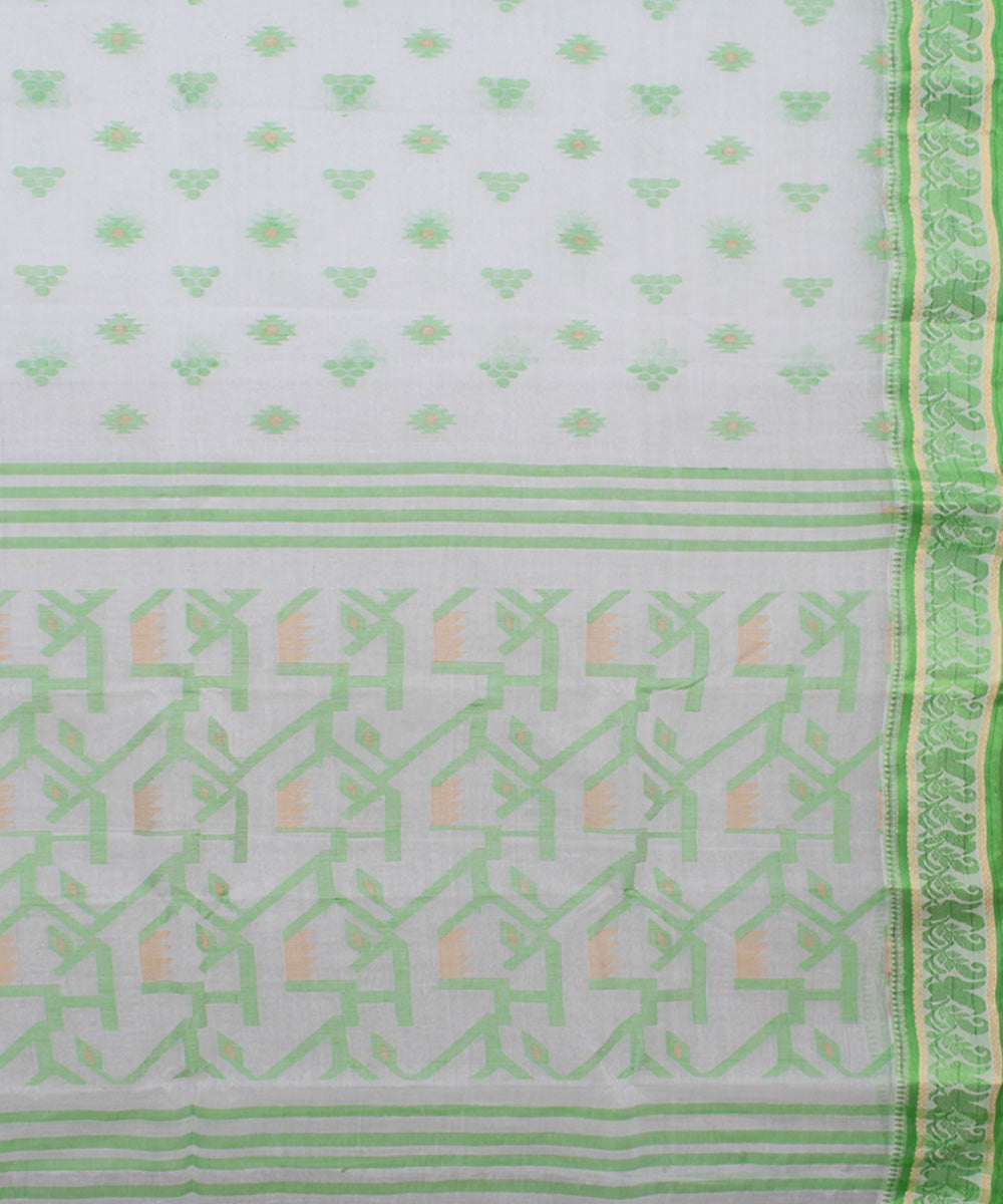 White green cotton handloom bengal tangail saree