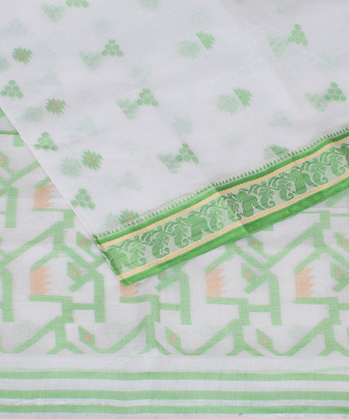 White green cotton handloom bengal tangail saree
