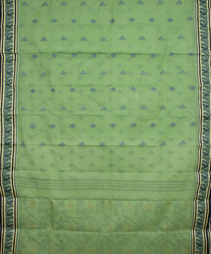 Moss green cotton handloom bengal tangail saree