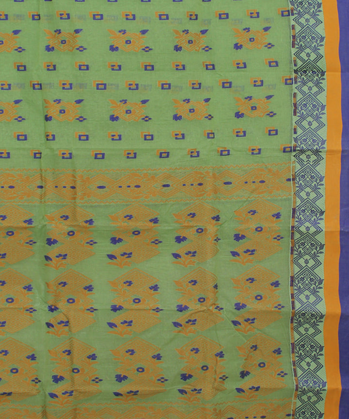 Green blue cotton handloom bengal tangail saree
