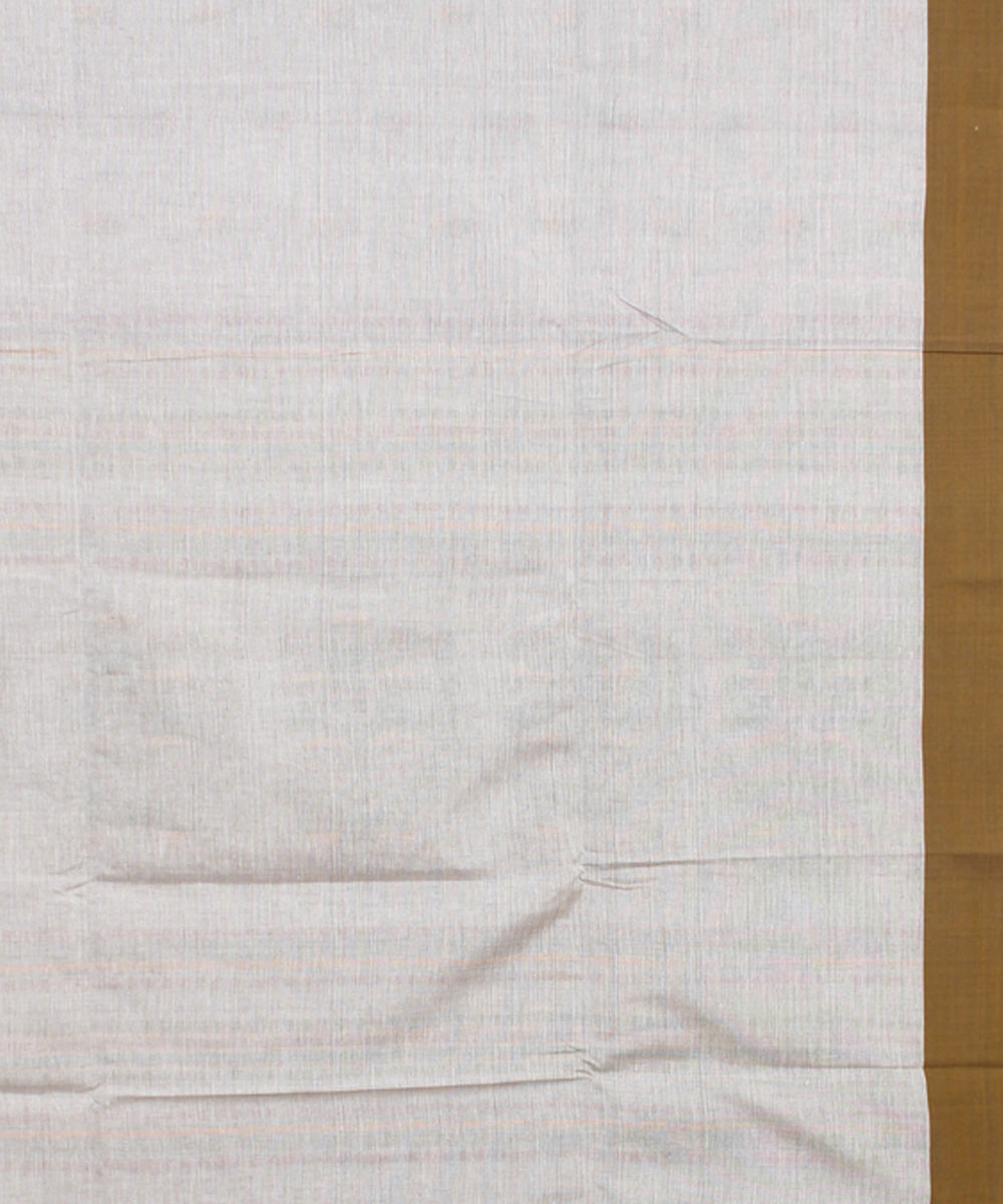 Grey olive mercerised cotton handloom bengal saree