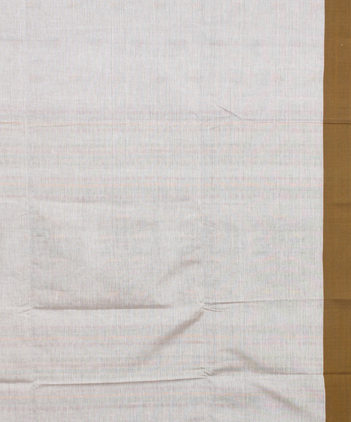 Grey olive mercerised cotton handloom bengal saree