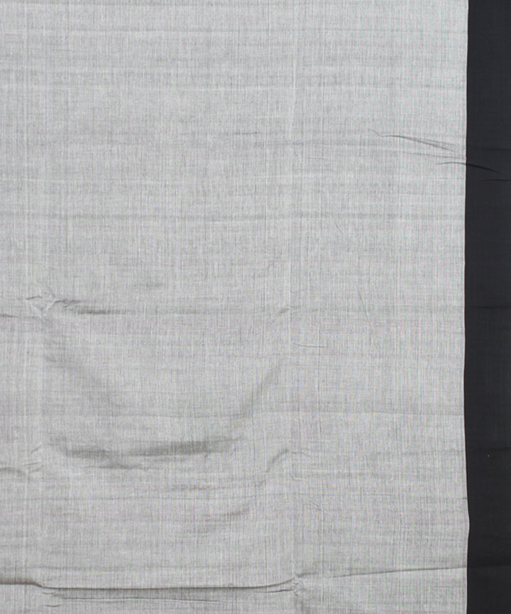 Grey black mercerised cotton handloom bengal saree