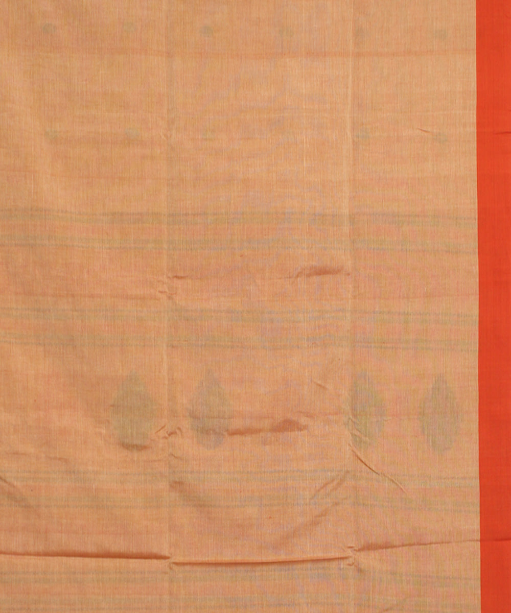 Coral rust mercerised cotton handloom bengal saree