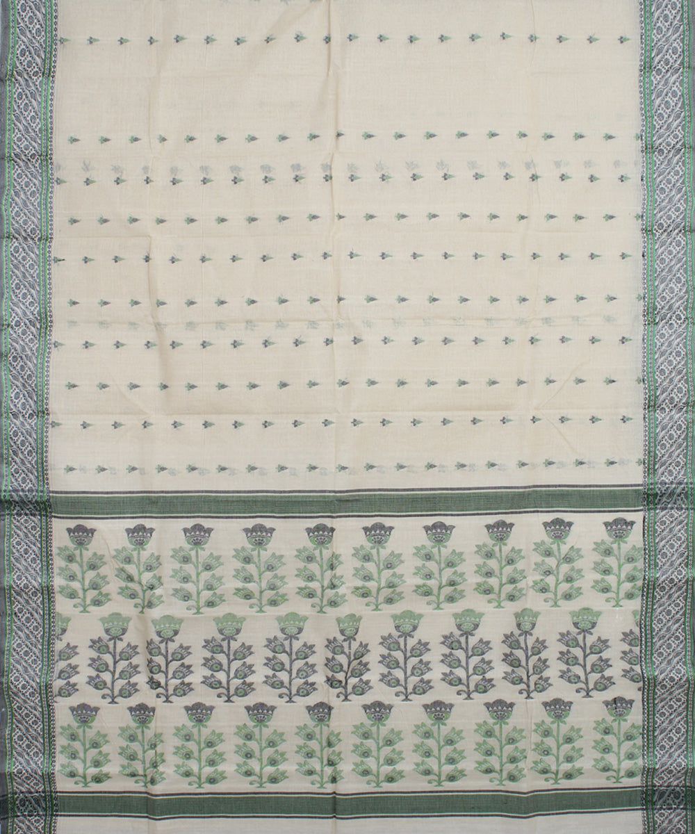 Beige multicolor cotton bengal handloom tangail saree