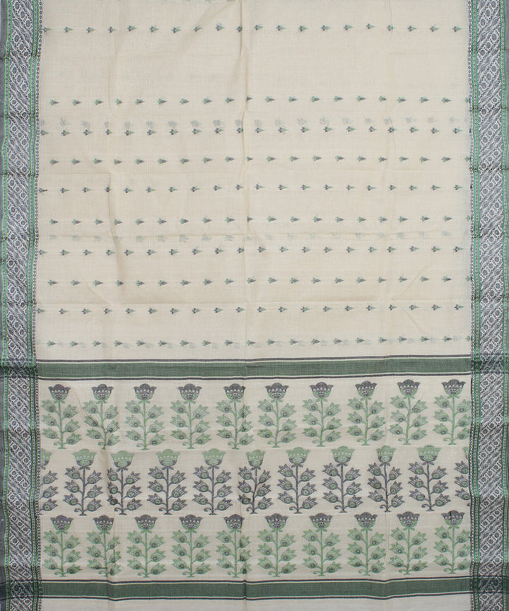 Beige multicolor cotton bengal handloom tangail saree