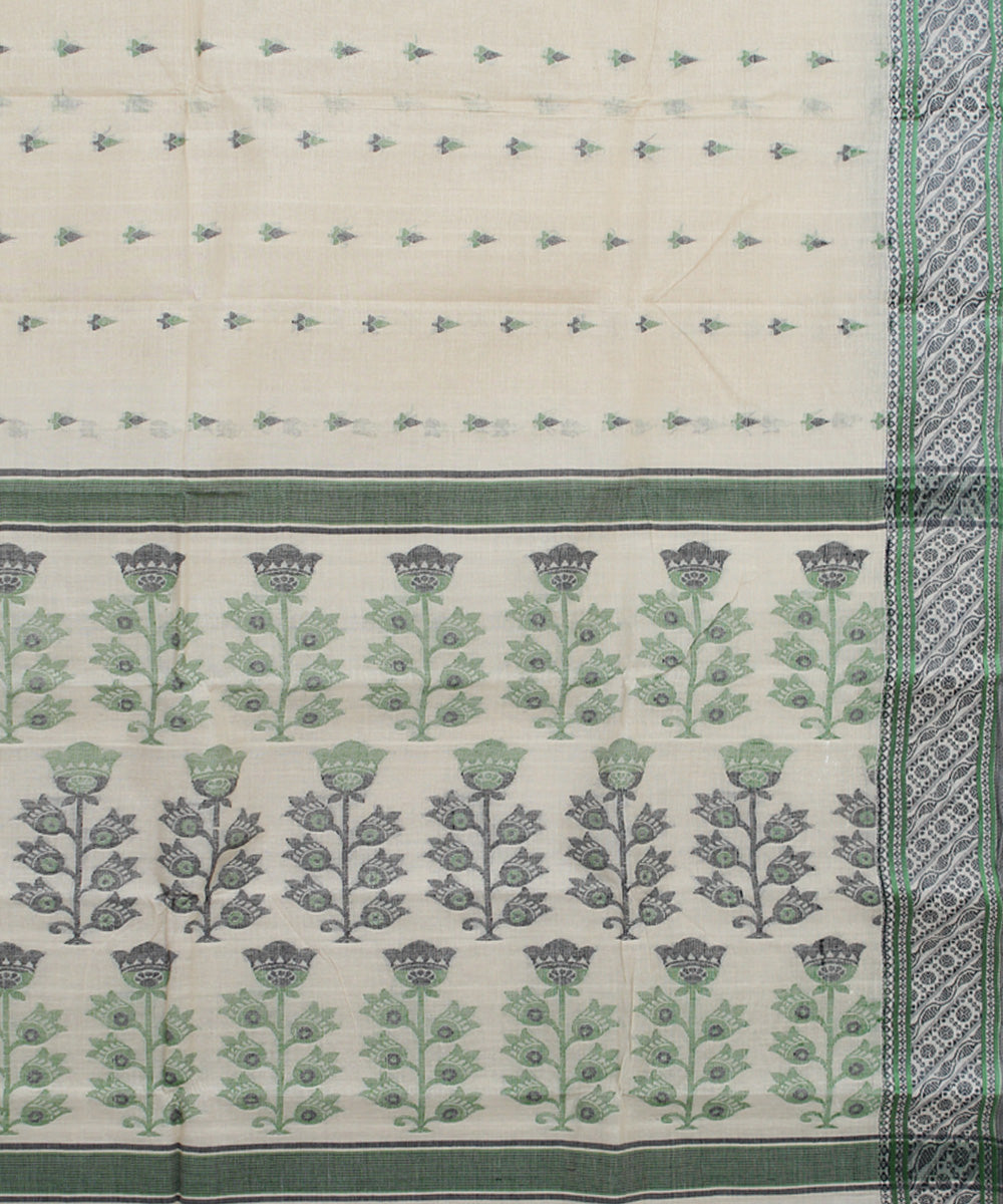 Beige multicolor cotton bengal handloom tangail saree