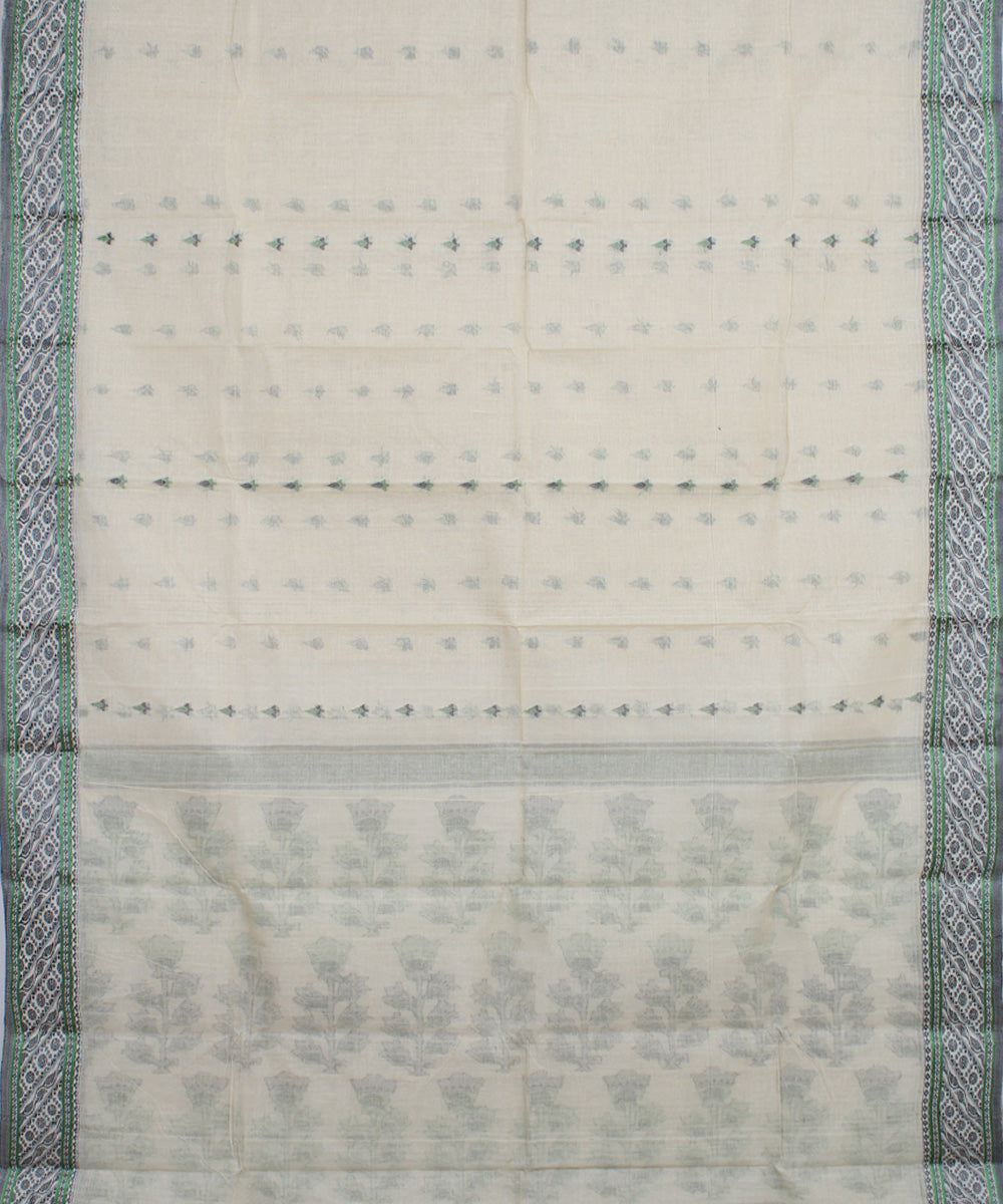 Beige multicolor cotton bengal handloom tangail saree