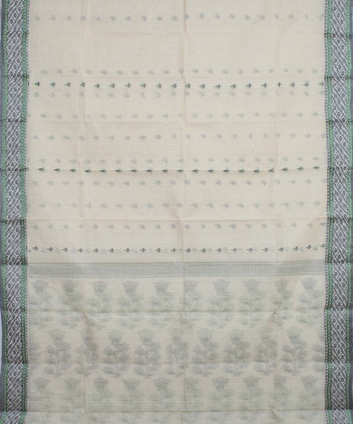 Beige multicolor cotton bengal handloom tangail saree