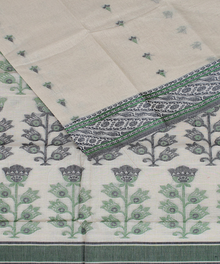 Beige multicolor cotton bengal handloom tangail saree