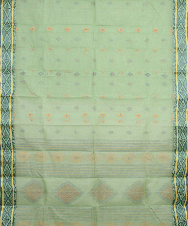 Light green cotton handwoven bengal tangail saree