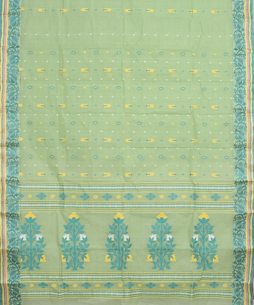 Light green cotton handloom bengal tangail saree