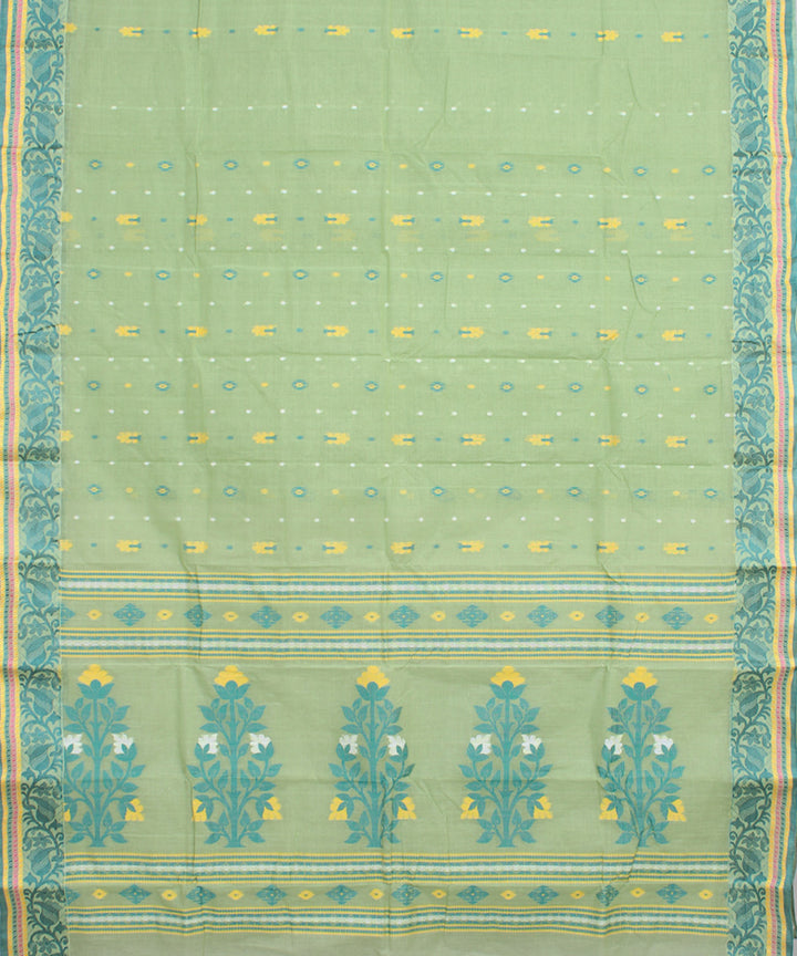 Light green cotton handloom bengal tangail saree