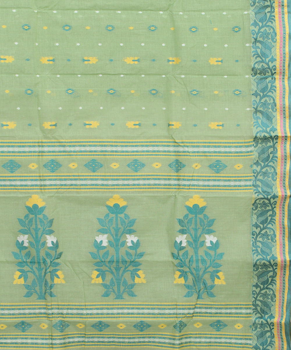 Light green cotton handloom bengal tangail saree