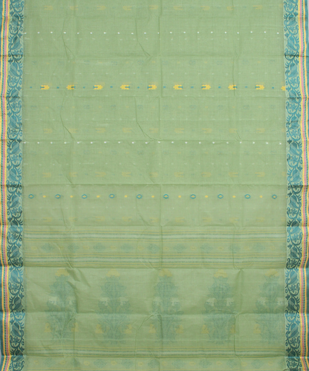 Light green cotton handloom bengal tangail saree