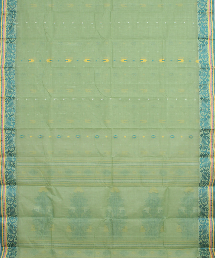 Light green cotton handloom bengal tangail saree