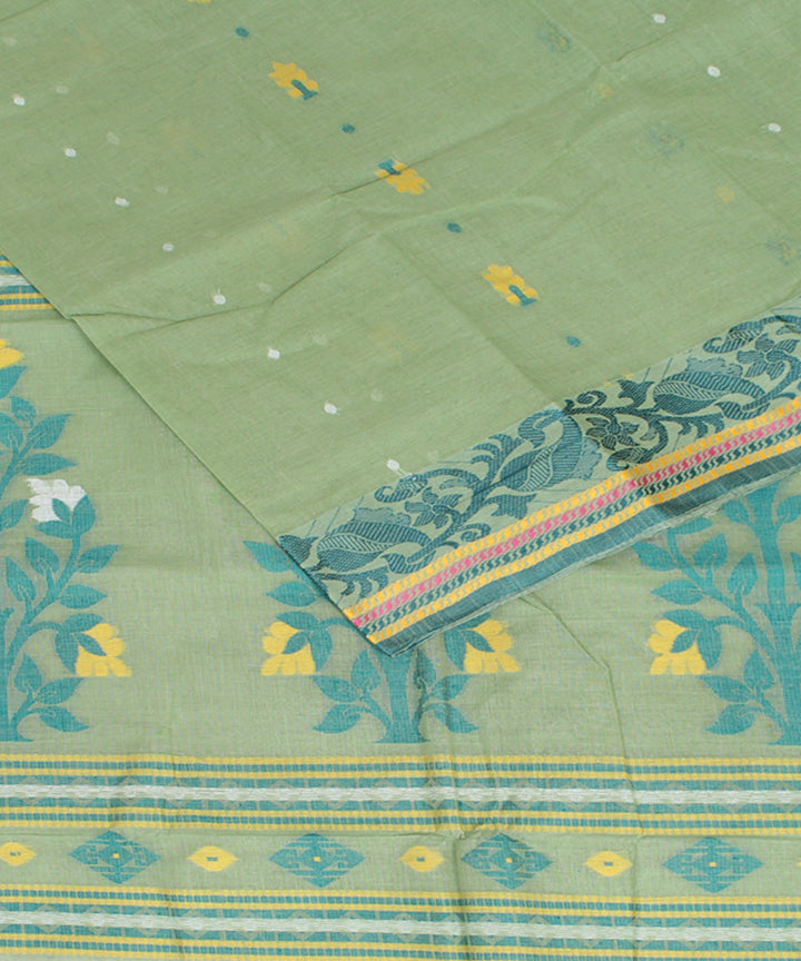 Light green cotton handloom bengal tangail saree