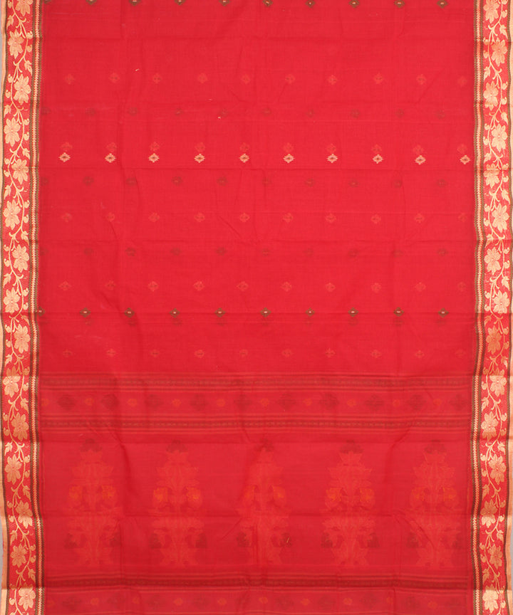 Red cotton handloom tangail bengal saree