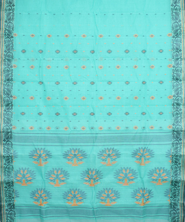 Light blue cotton handloom bengal tangail saree
