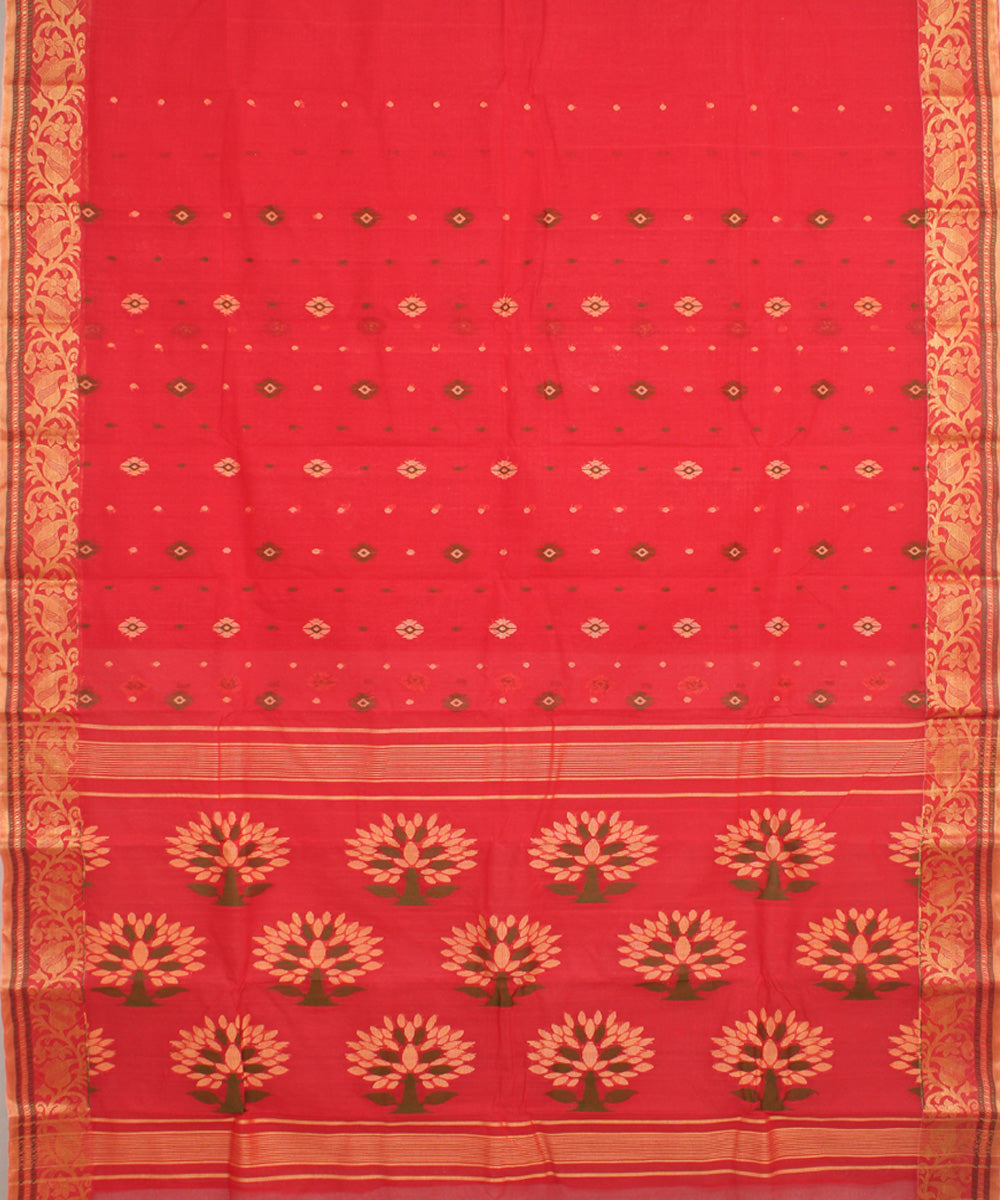 Red cotton bengal handloom tangail saree