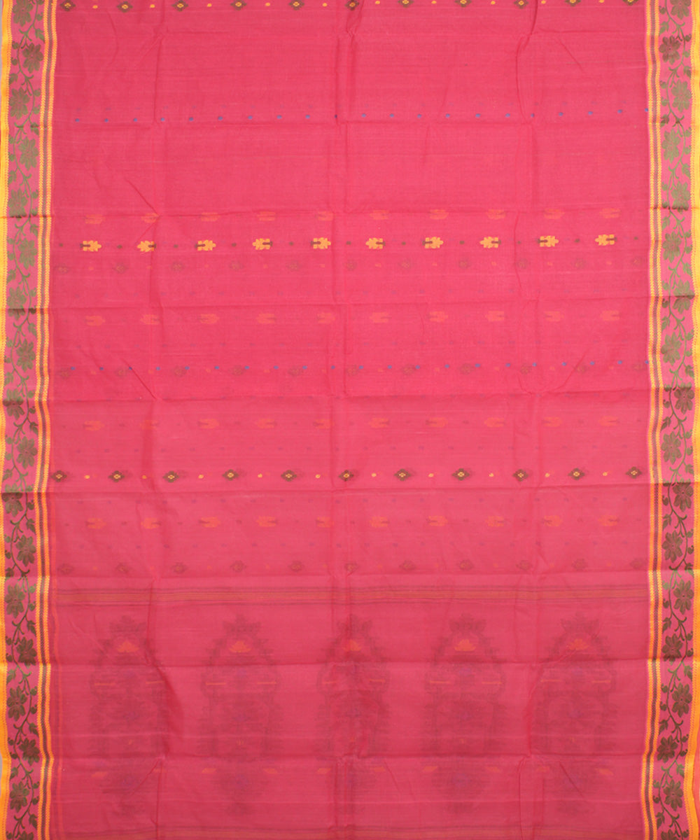 Pink cotton handloom bengal tangail saree