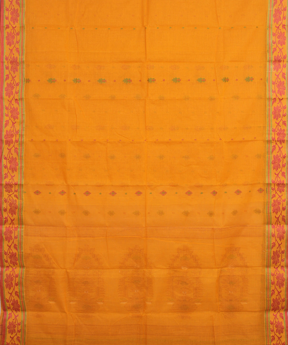 Mustard cotton handloom bengal tangail saree