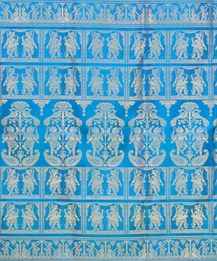 Sky blue handwoven baluchari silk saree