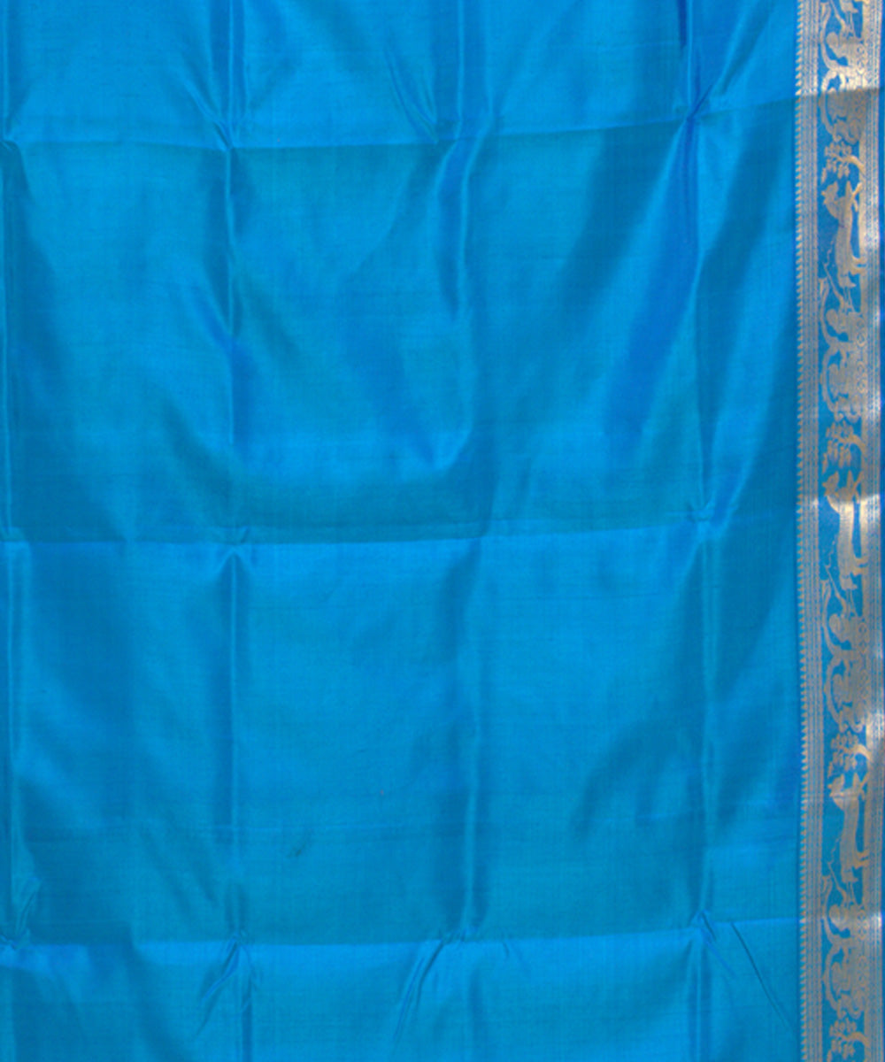 Sky blue handwoven baluchari silk saree