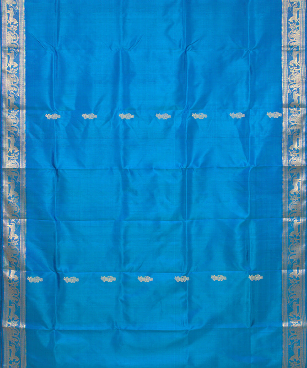 Sky blue handwoven baluchari silk saree