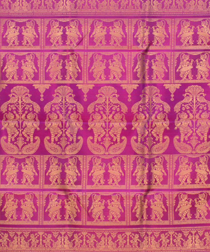 Royal blue double shaded handwoven silk baluchari saree