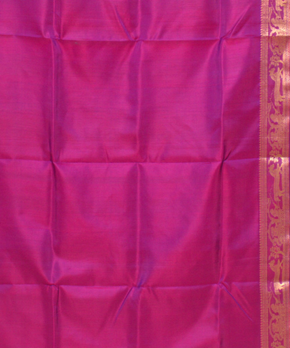 Royal blue double shaded handwoven silk baluchari saree
