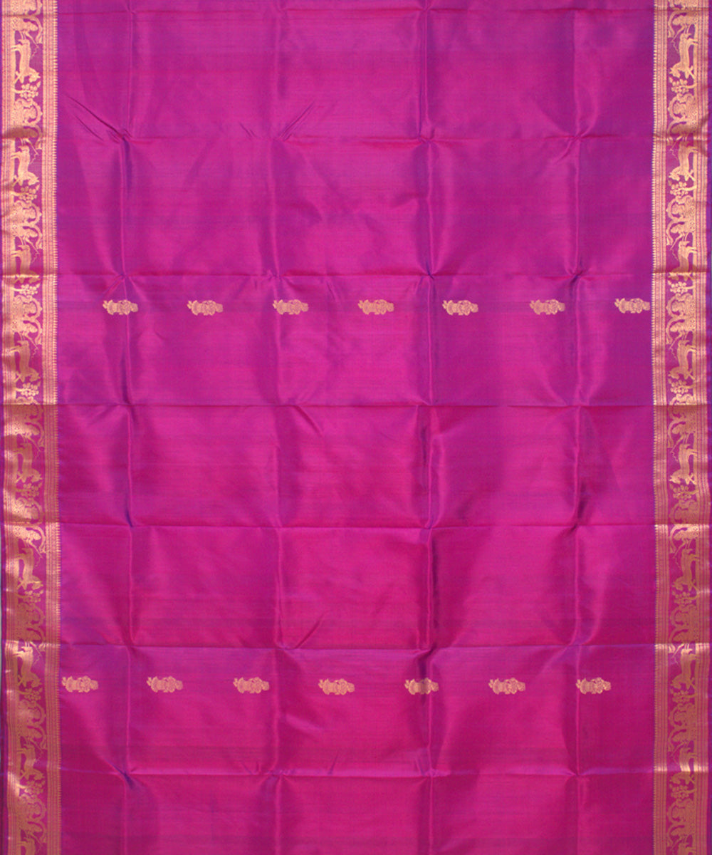 Royal blue double shaded handwoven silk baluchari saree