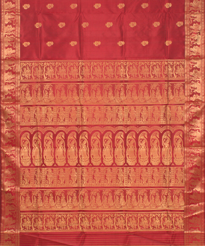 Maroon handloom silk baluchari saree