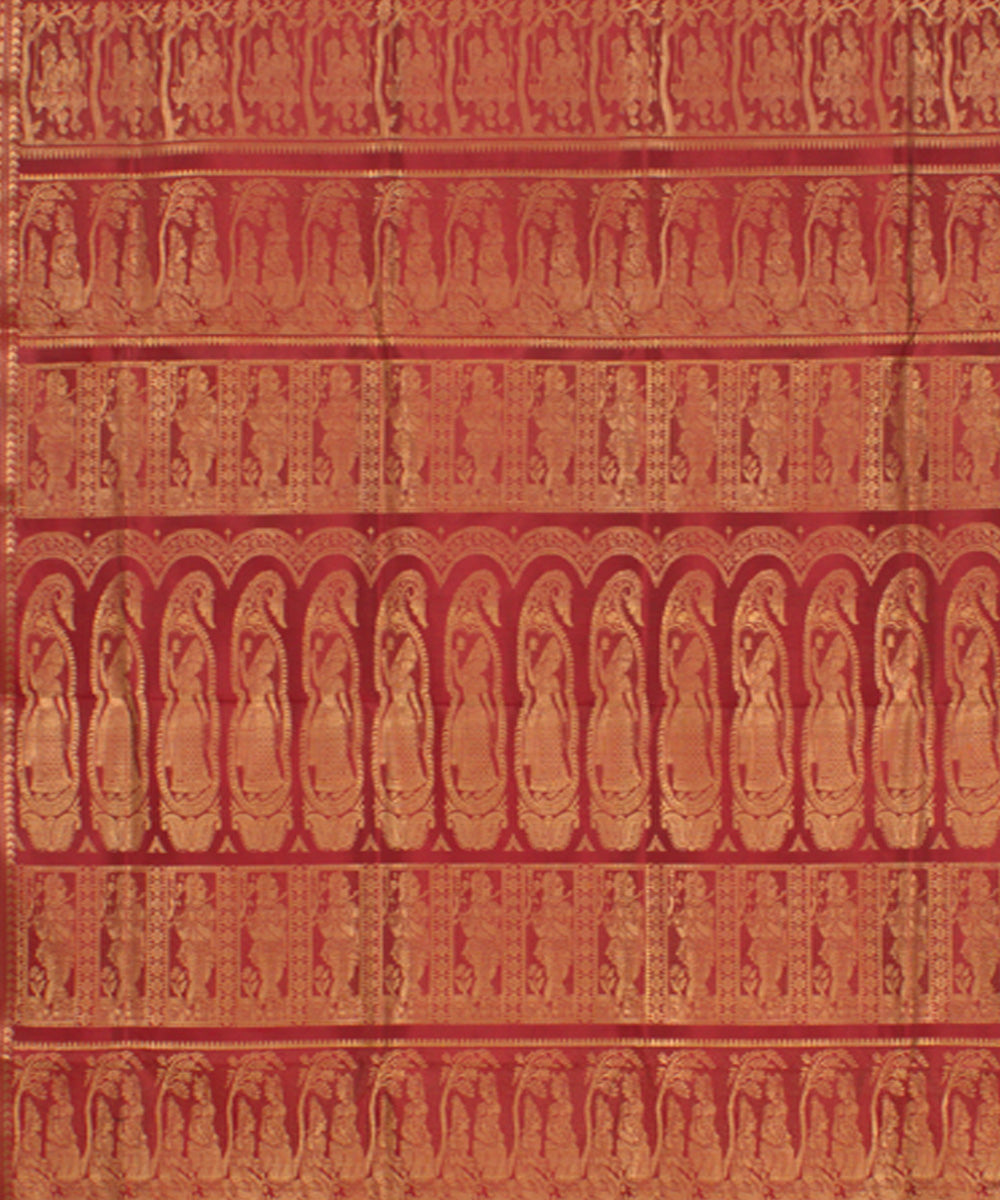 Maroon handloom silk baluchari saree