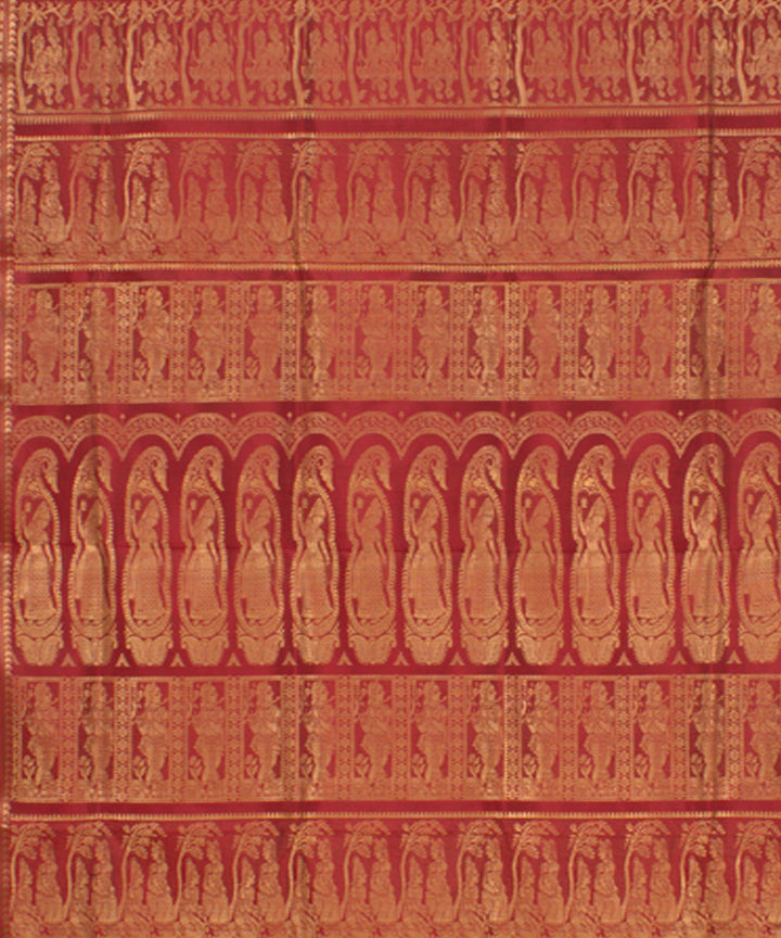 Maroon handloom silk baluchari saree
