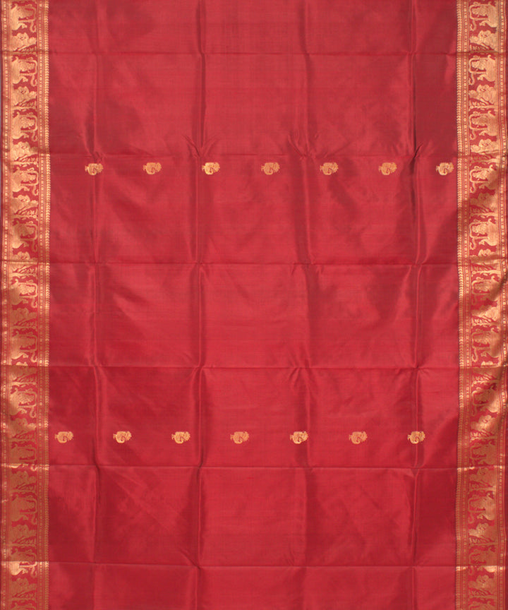 Maroon handloom silk baluchari saree