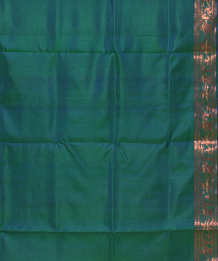 Peacock green handwoven silk baluchari saree