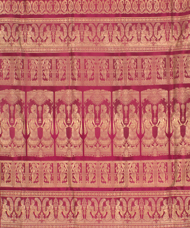 Maroon traditional handwoven silk baluchari saree