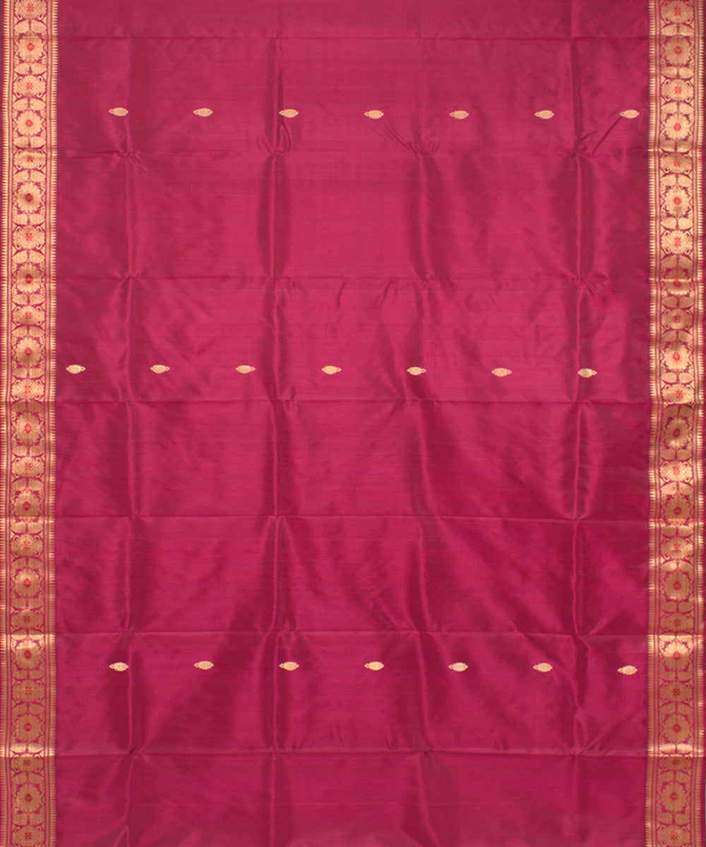 Maroon traditional handwoven silk baluchari saree