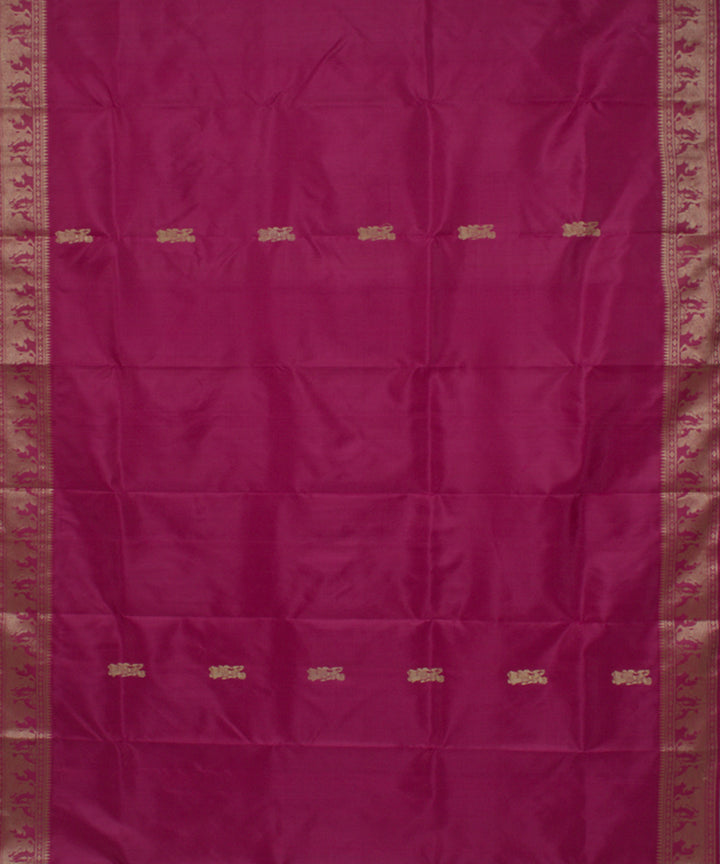 Rani pink handloom silk baluchari saree