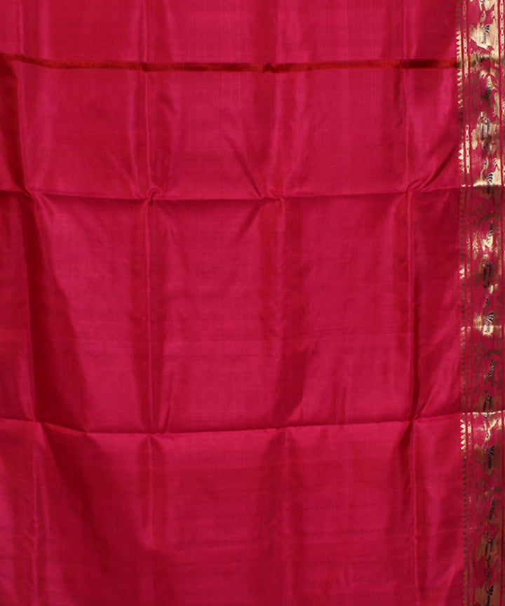 Rani pink handwoven silk baluchari saree