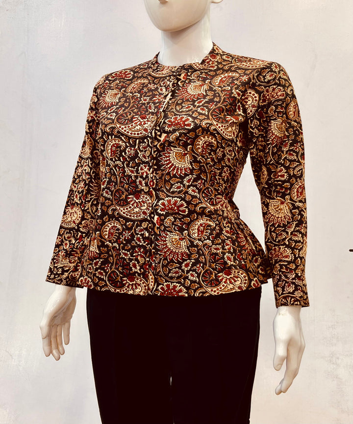 Multicolor cotton kalamkari handblock printed top